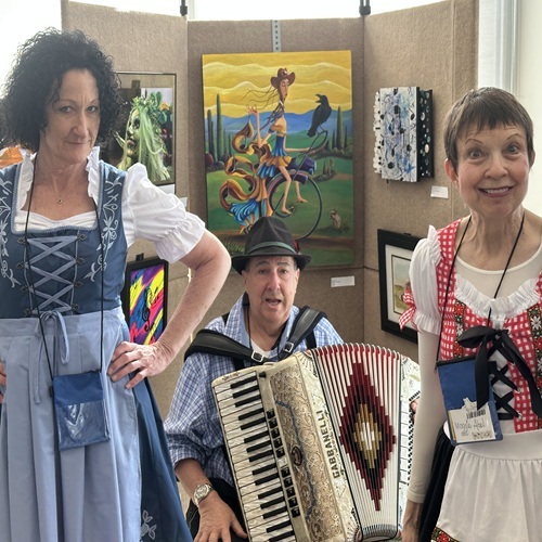 Lisa, Mike, and Maggie in the Art Area